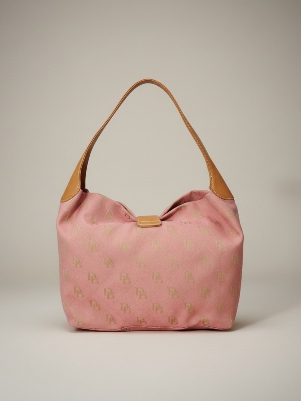 Dooney & Bourke Vintage Y2K Jacquard & Leather Large Logo Lock Sac Hobo Bag - Picture 3 of 15